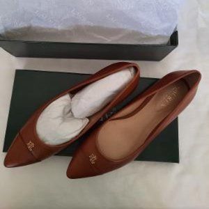 Ralph Lauren Leather Pointy-Toe Flats